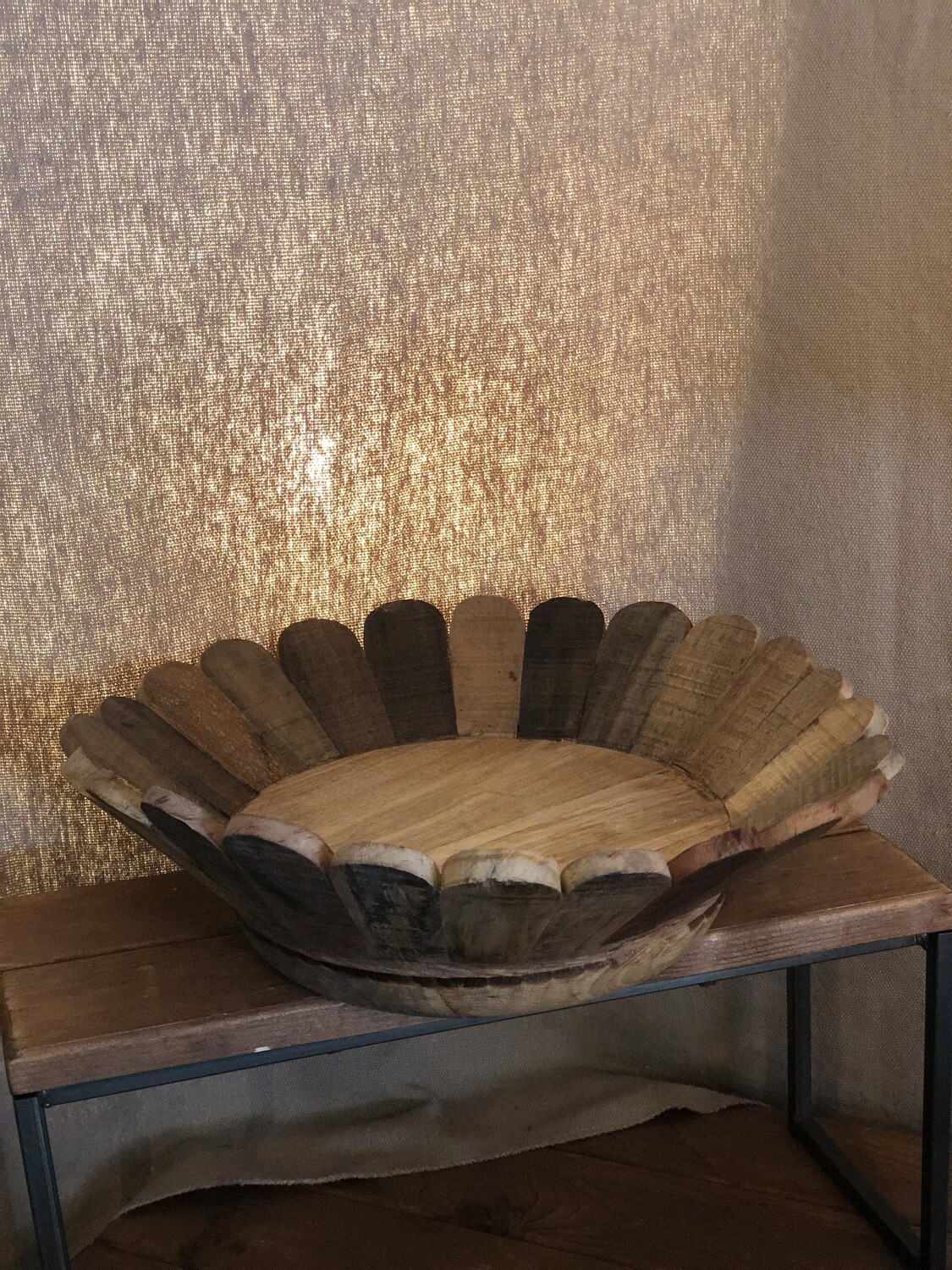 Flower Shaped Recycled Wood Bowl - Lg Flower Shaped Recycled Wood Bowl - Lg
