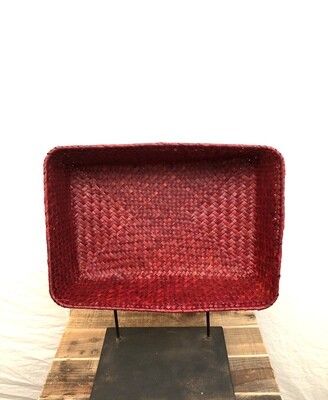 Rect. Seagrass Tray Red Lg Rect. Seagrass Tray Red Lg
