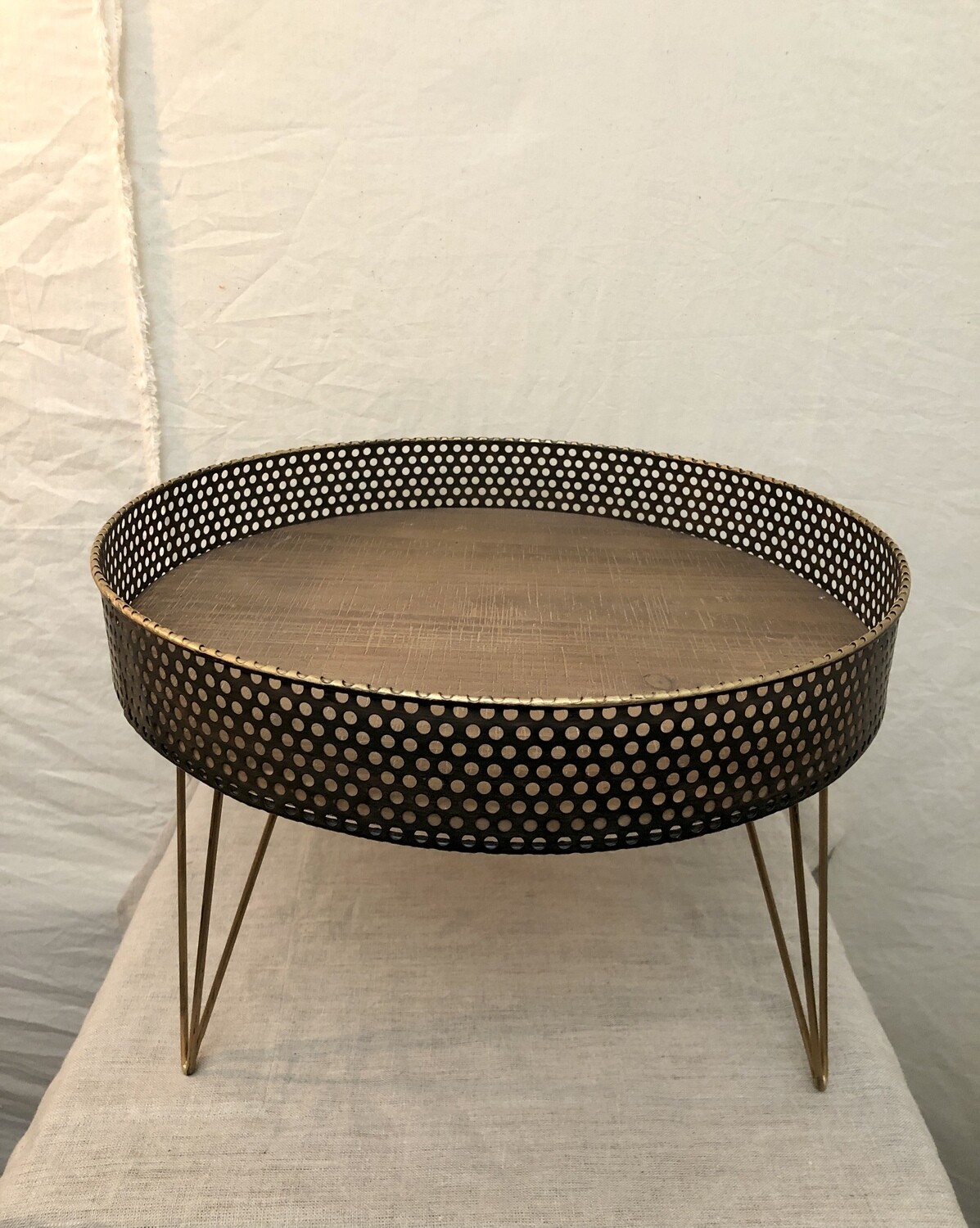 Round Perforated Metal & Wood Riser - Lg Round Perforated Metal & Wood Riser - Lg