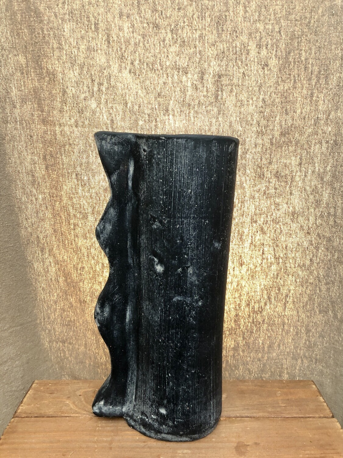 Ruffle Edge Clay Vase - Lg Ruffle Edge Clay Vase - Lg