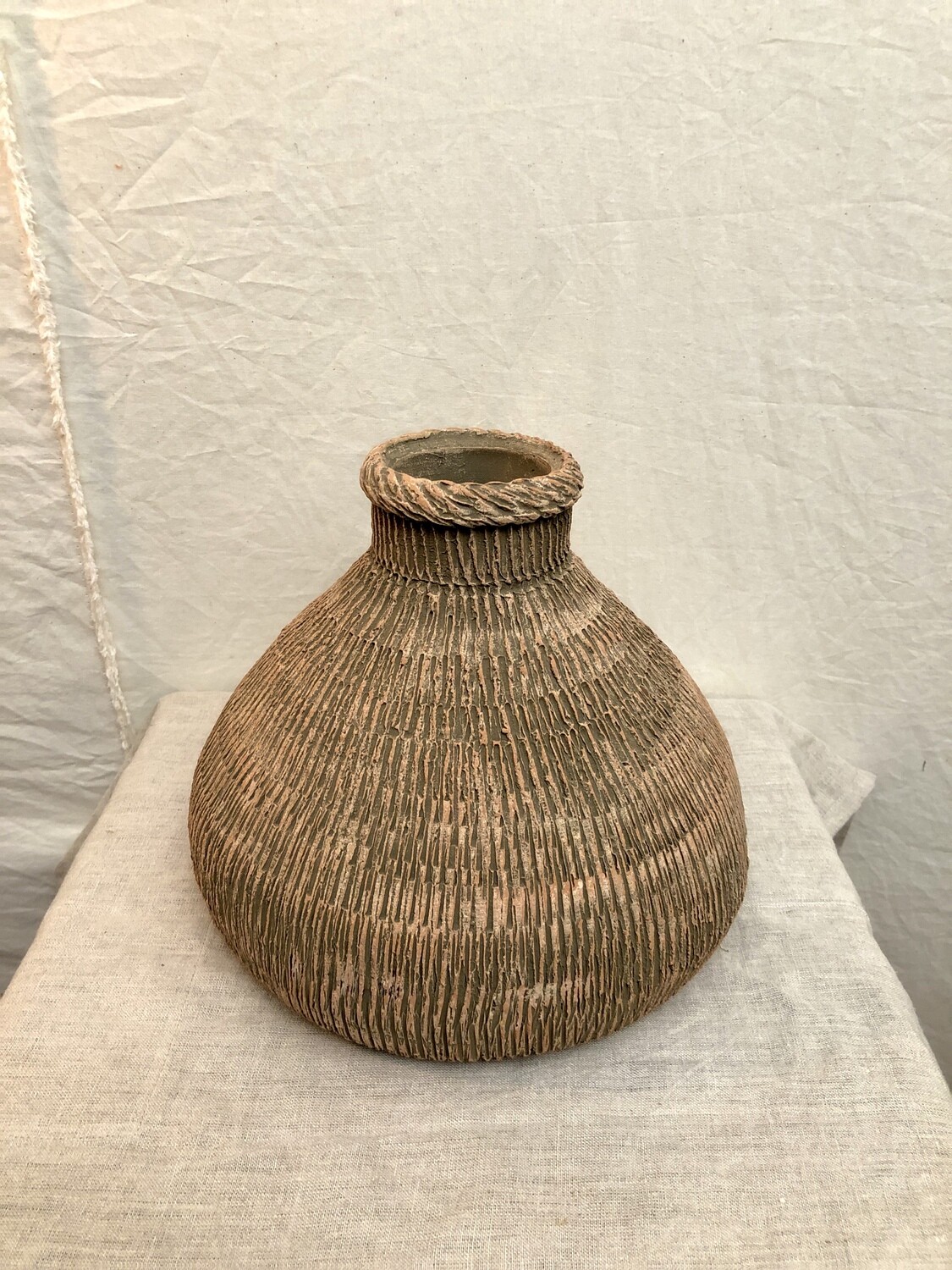 Woven Textured Clay Vase Woven Textured Clay Vase