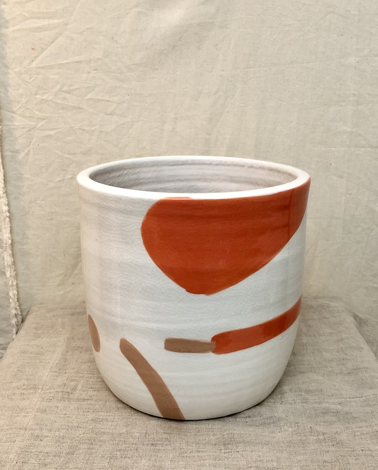 Multi-Color Hand Painted Flower Pot - Lg Multi-Color Hand Painted Flower Pot - Lg