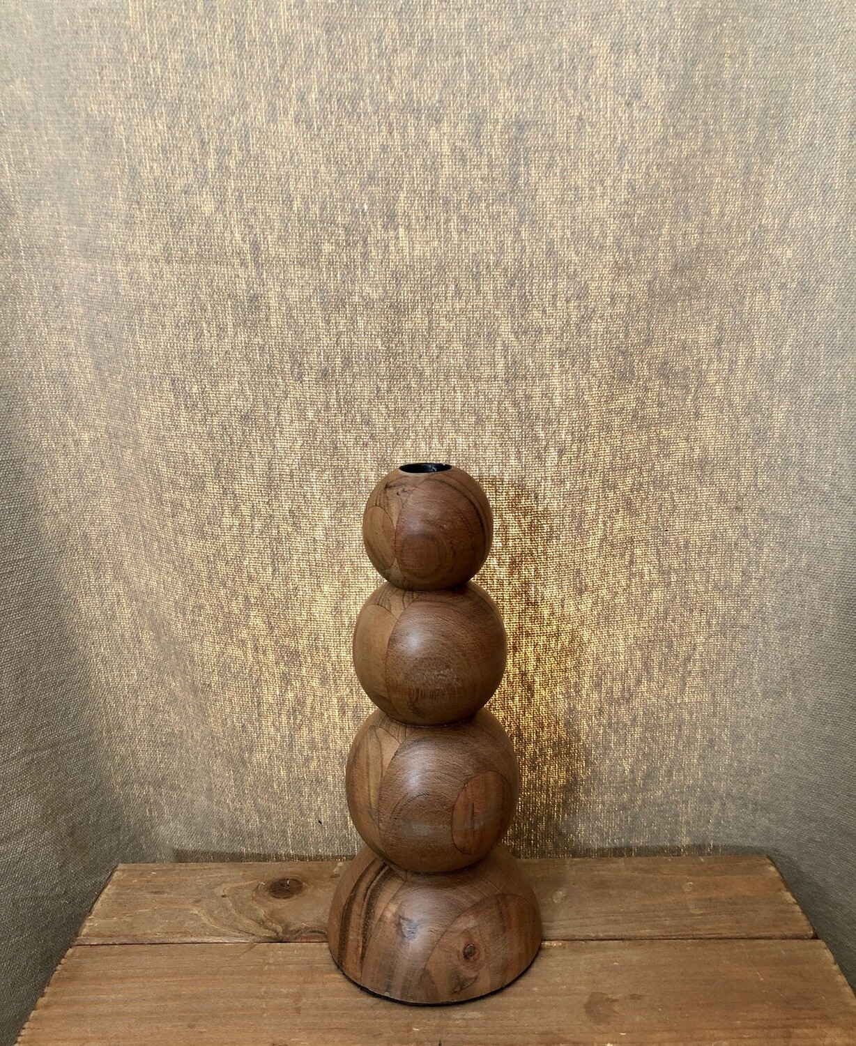 Turned Wooden Taper Candle Holder I Turned Wooden Taper Candle Holder I