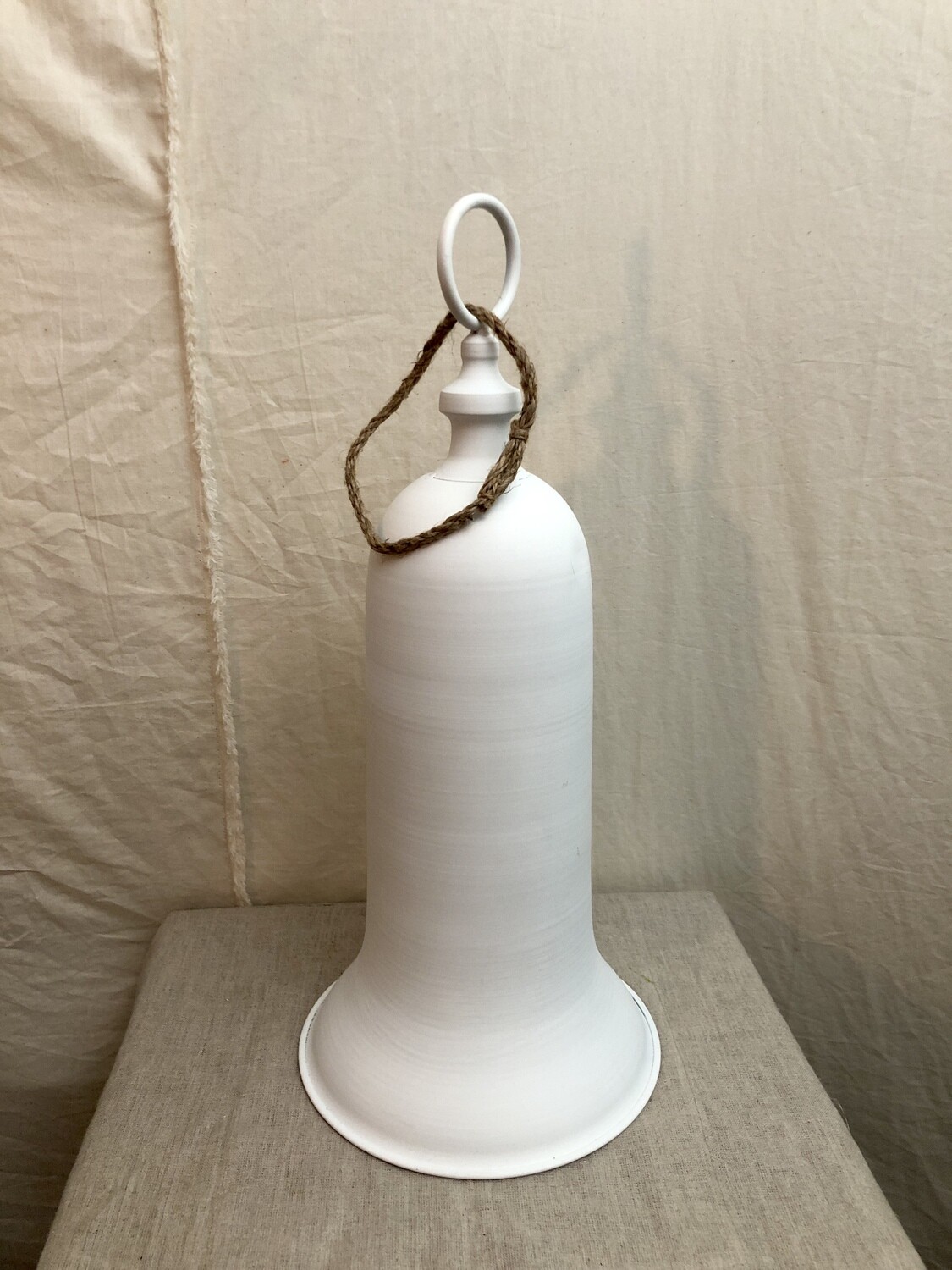 Metal Bell Ornament White 19"