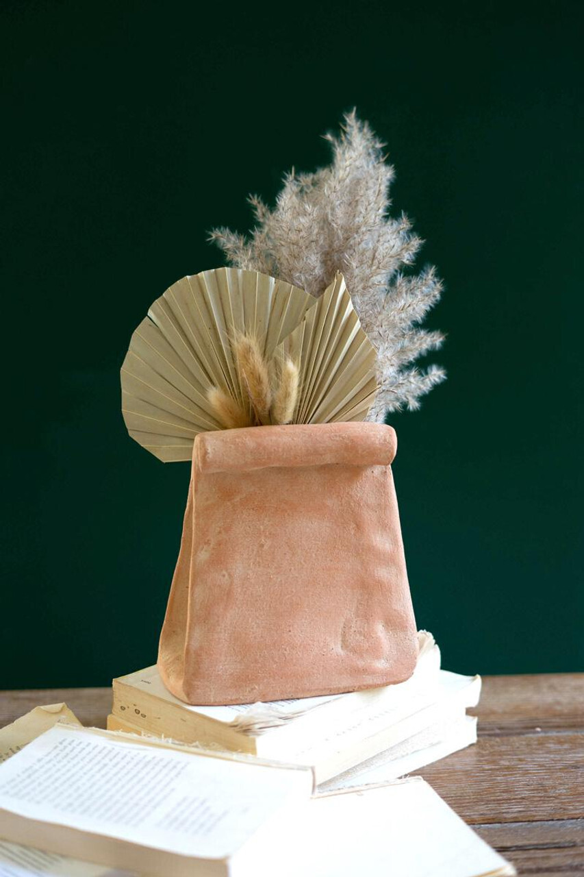 Folded Clay Paper Bag Vase Folded Clay Paper Bag Vase