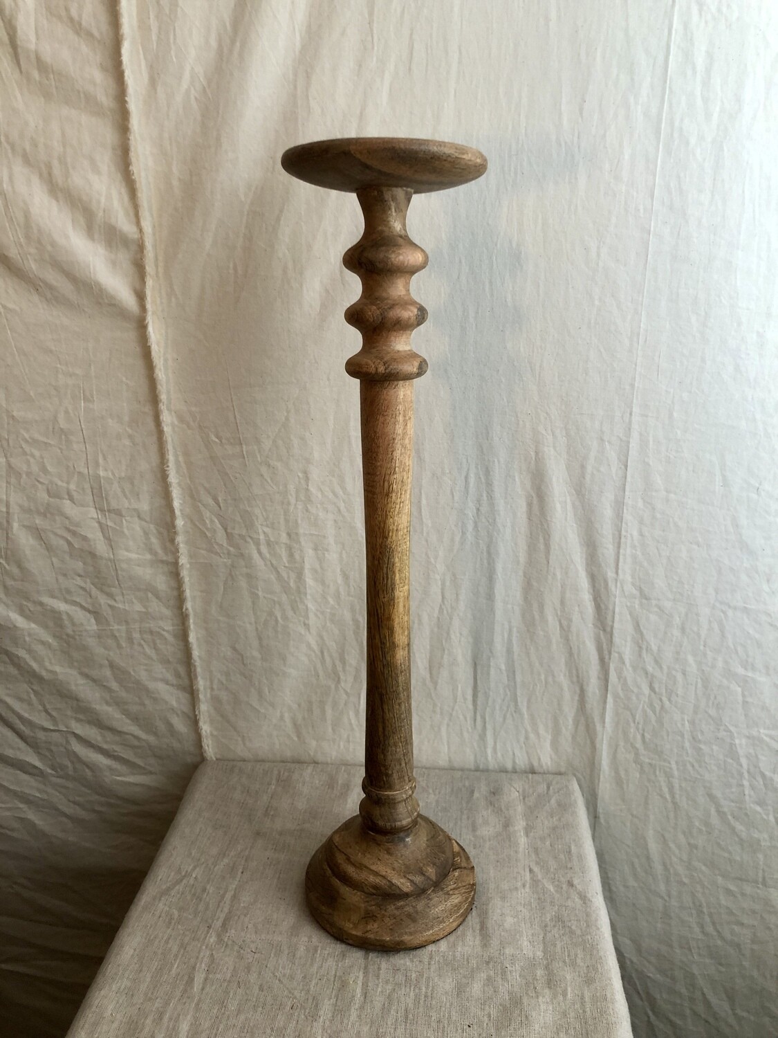 Tall Mango Wood Pillar Candle Stand Sm Tall Mango Wood Pillar Candle Stand Sm