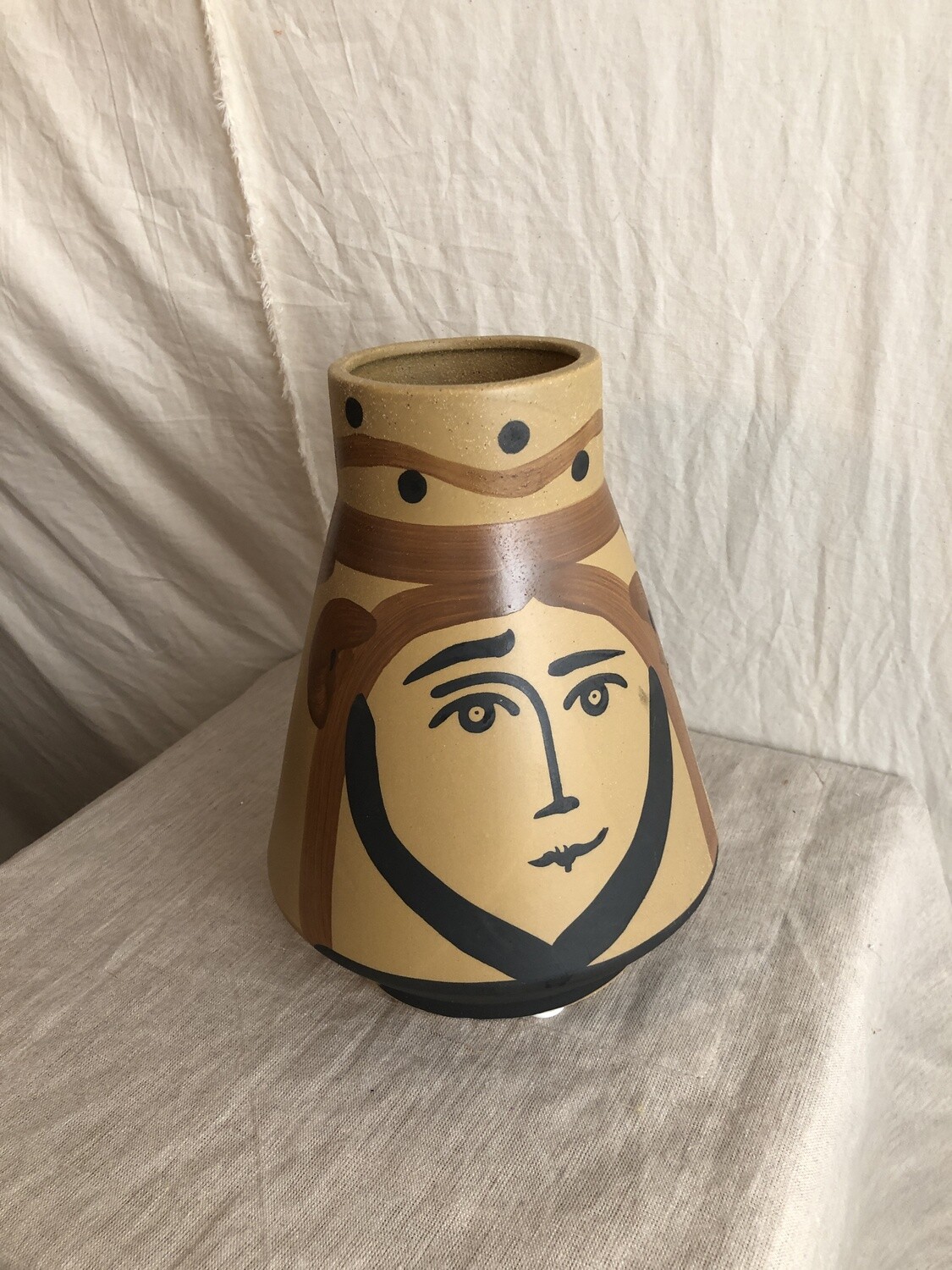Ceramic Conical Face Vase