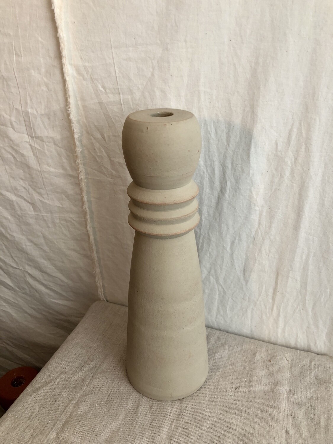 Colorful Clay Taper Holder Lg Netural Colorful Clay Taper Holder Lg Netural