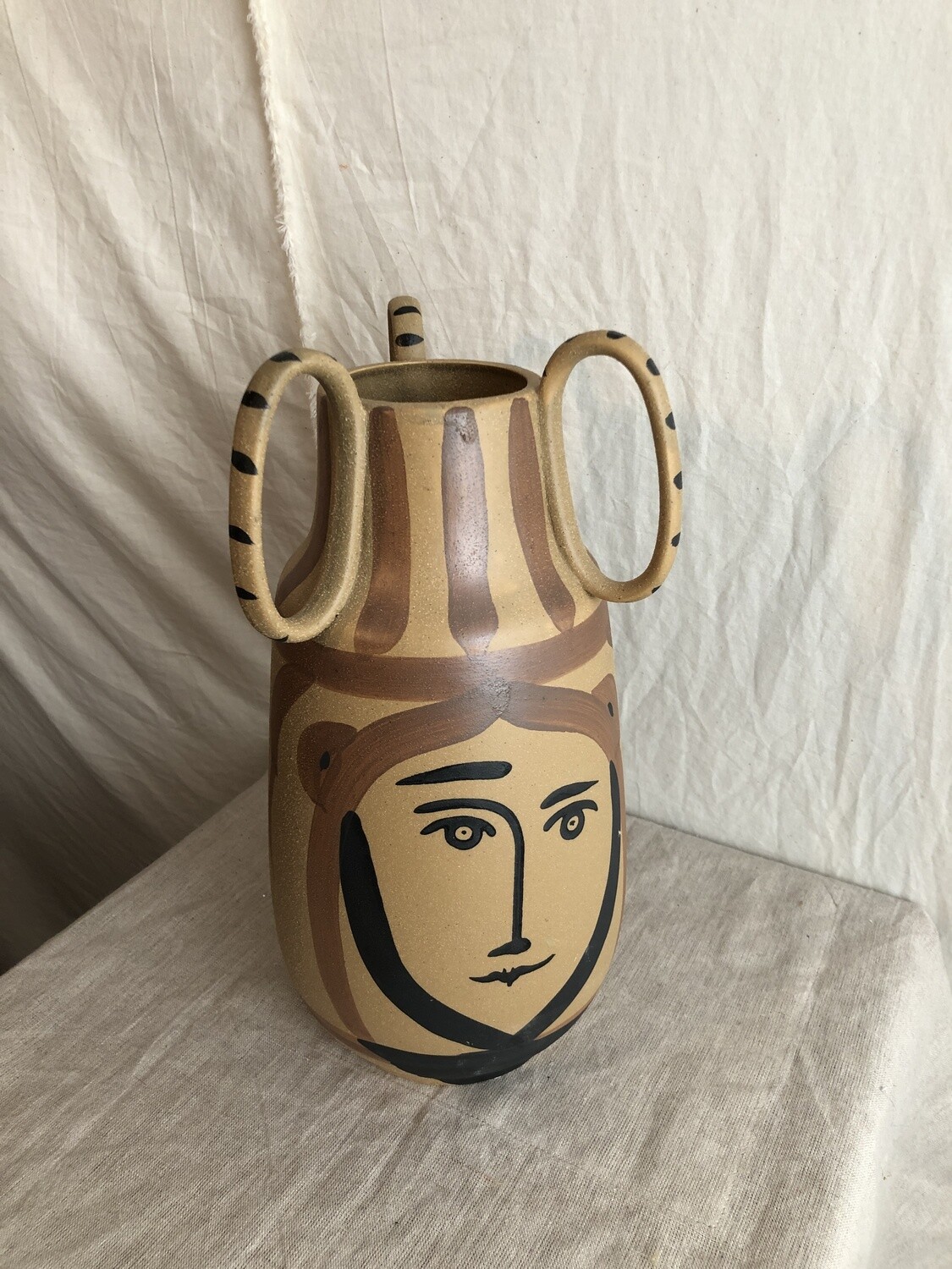 Ceramic Face Vase w/Handles Ceramic Face Vase w/Handles