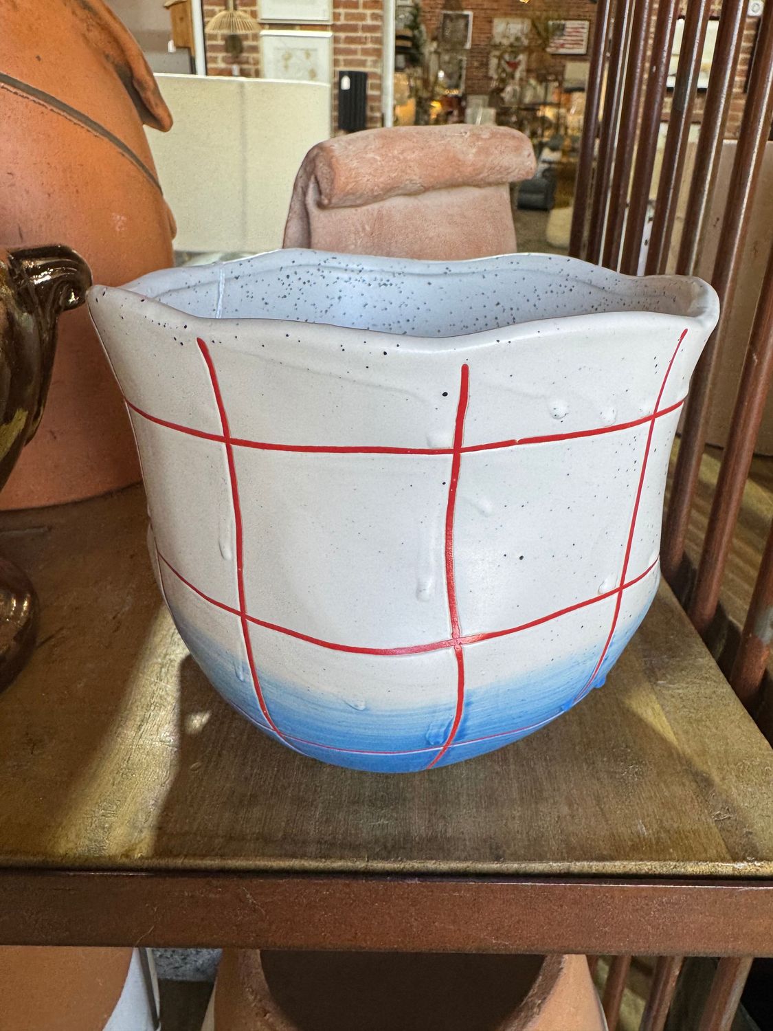 Blue Ceramic Planter Lg Blue Ceramic Planter Lg