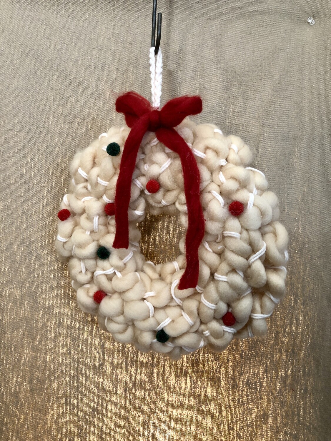 Felt Cream Holiday Wreath Felt Cream Holiday Wreath