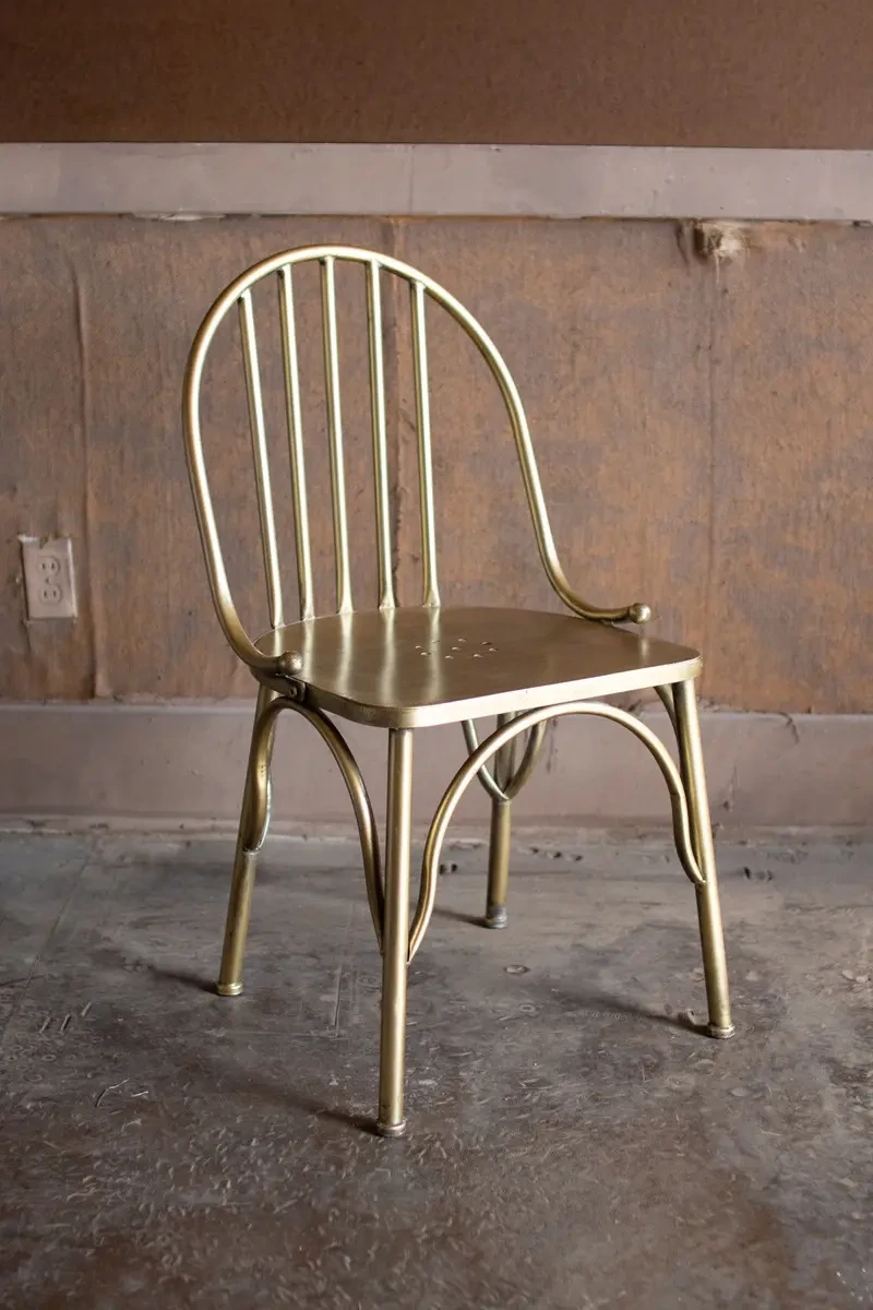 Antique Brass Finish Metal Chair Antique Brass Finish Metal Chair