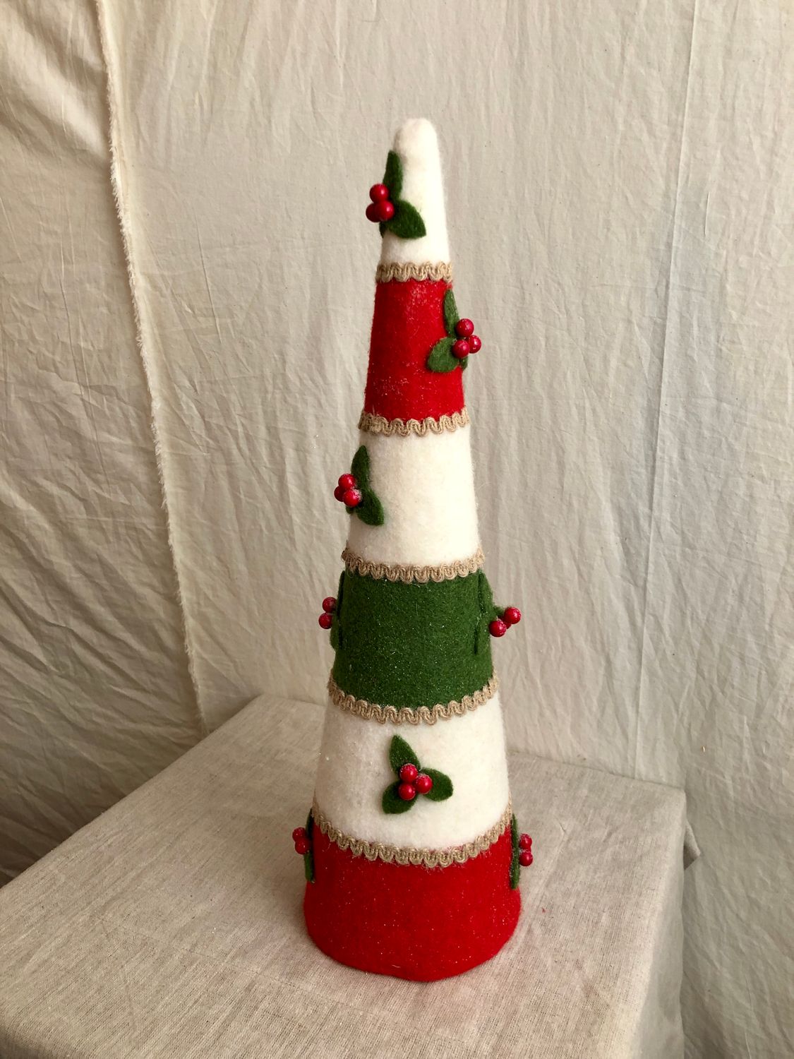 Red, White & Green Holly Tree Lg Red, White & Green Holly Tree Lg