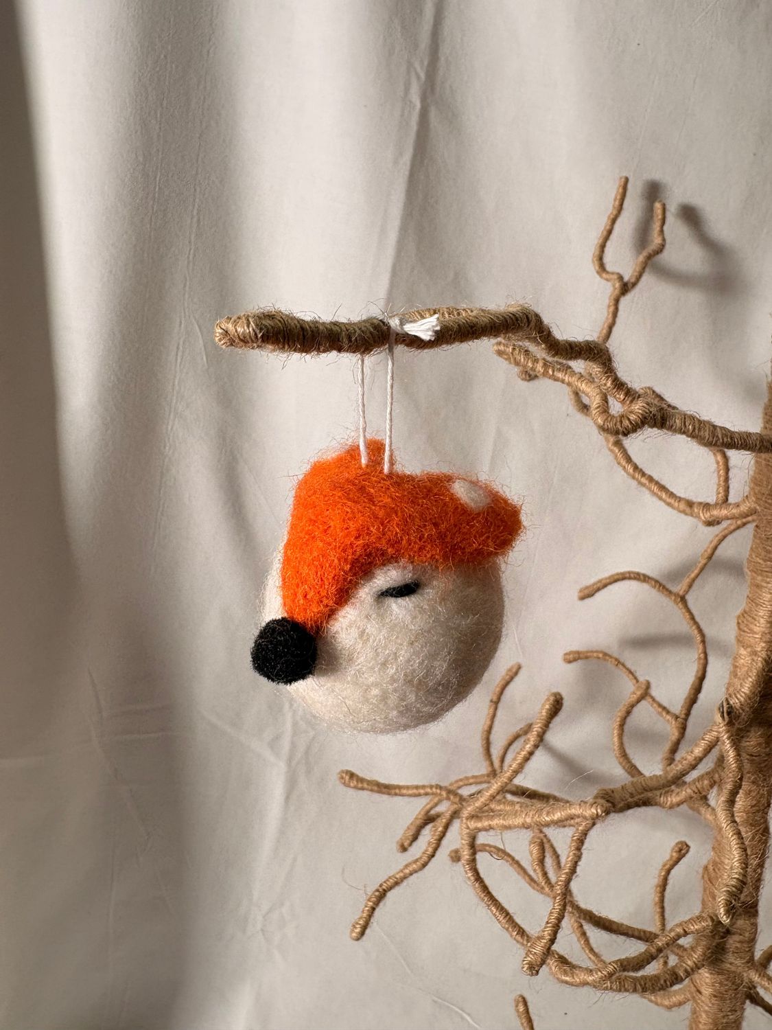 Felt Round Baby Fox Ornament