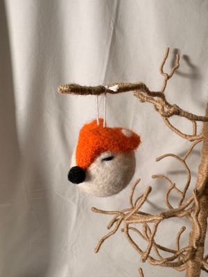 Felt Round Baby Fox Ornament