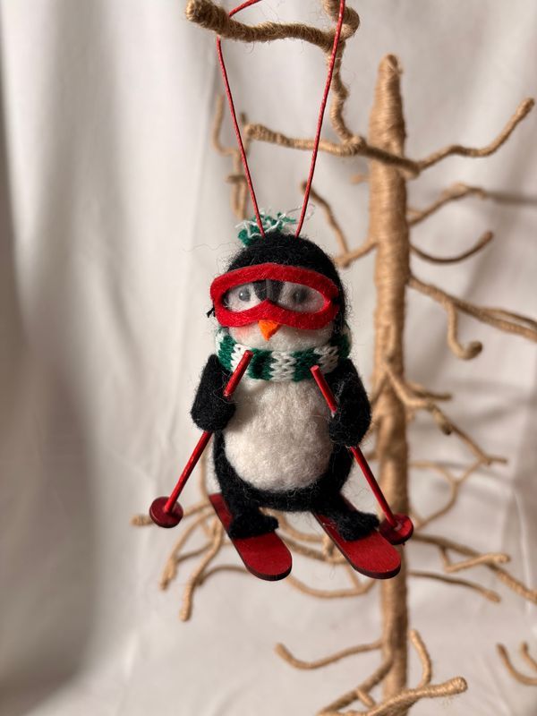 Felt Penguin on Skis Ornament Felt Penguin on Skis Ornament