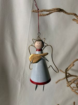 Metal Musical Angel Ornament Mandolin