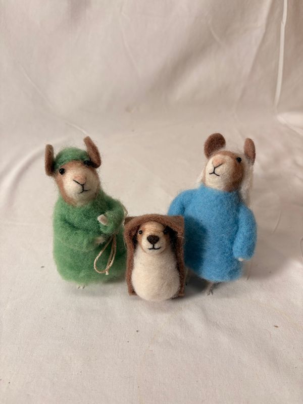 S/3 Felt Mouse Nativity