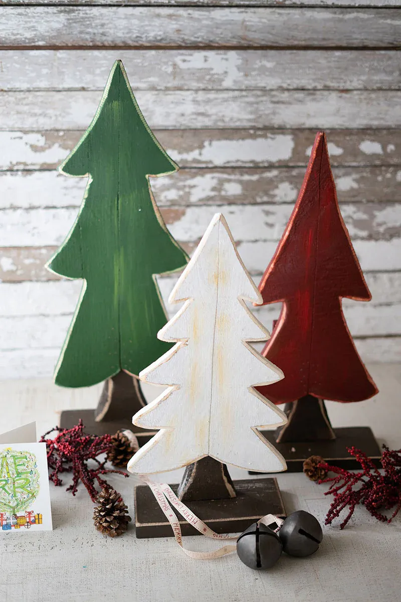 Painted Wooden Christmas Tree Lg Green