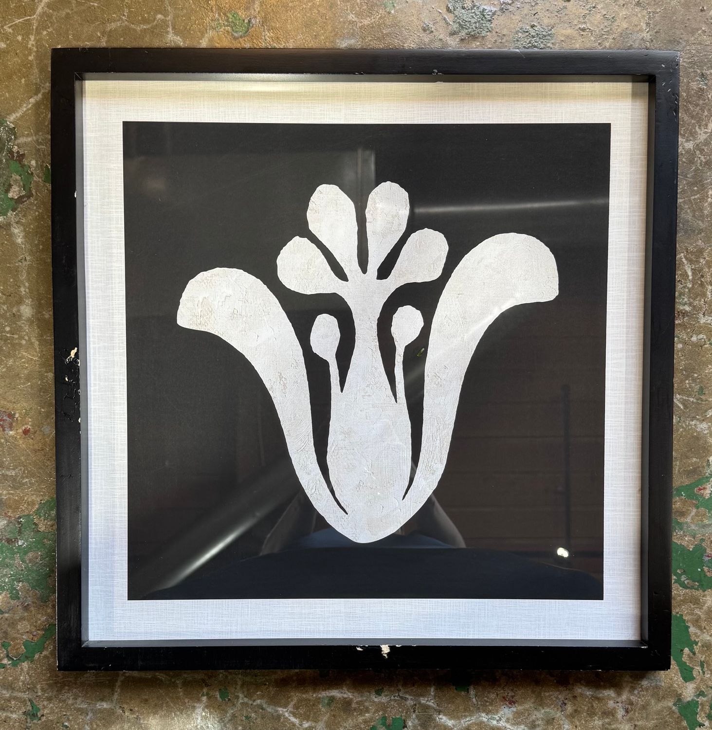 Framed Black & White Graphic Print Under Glass II Framed Black & White Graphic Print Under Glass II