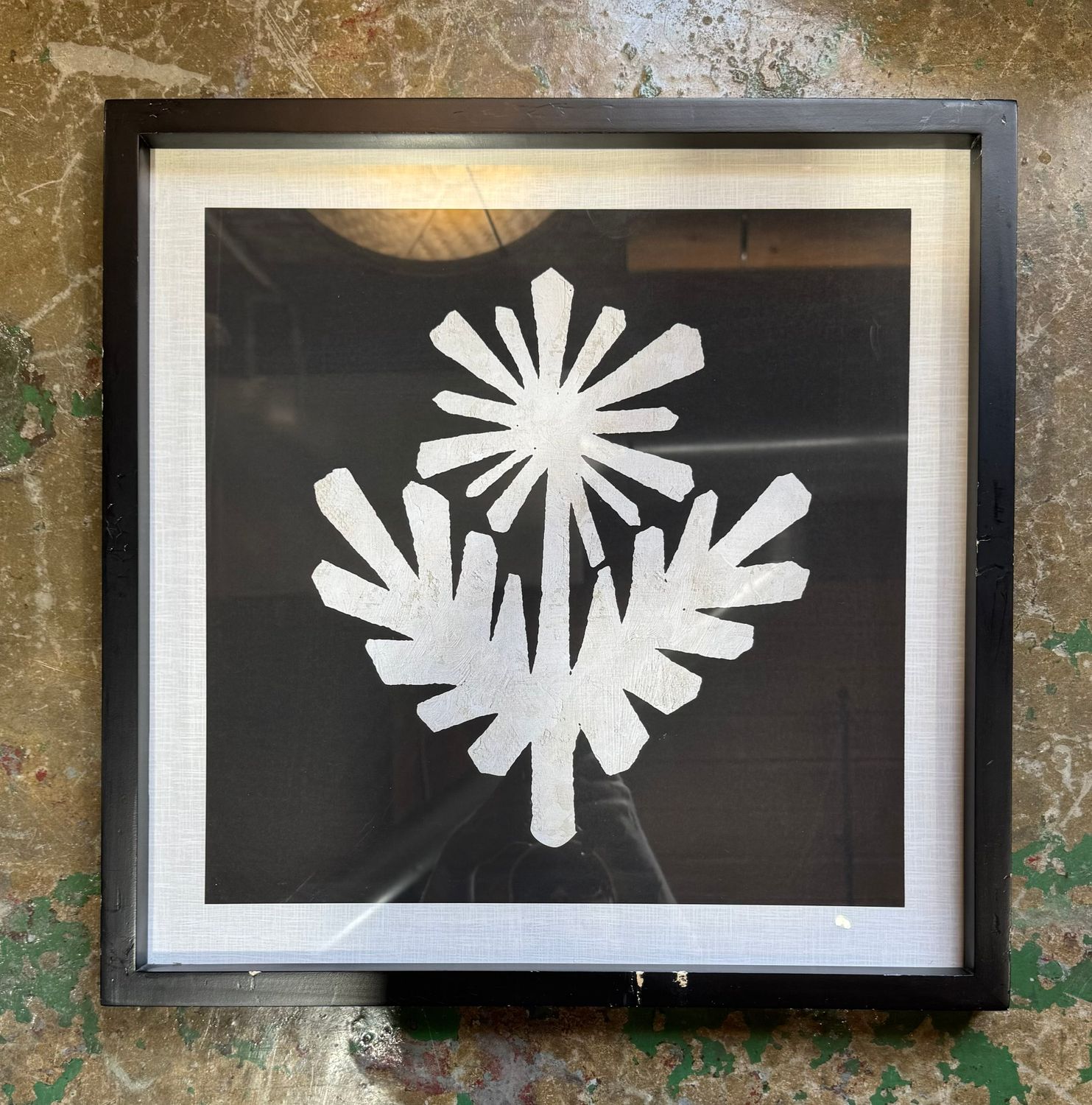 Framed Black & White Graphic Print Under Glass I Framed Black & White Graphic Print Under Glass I