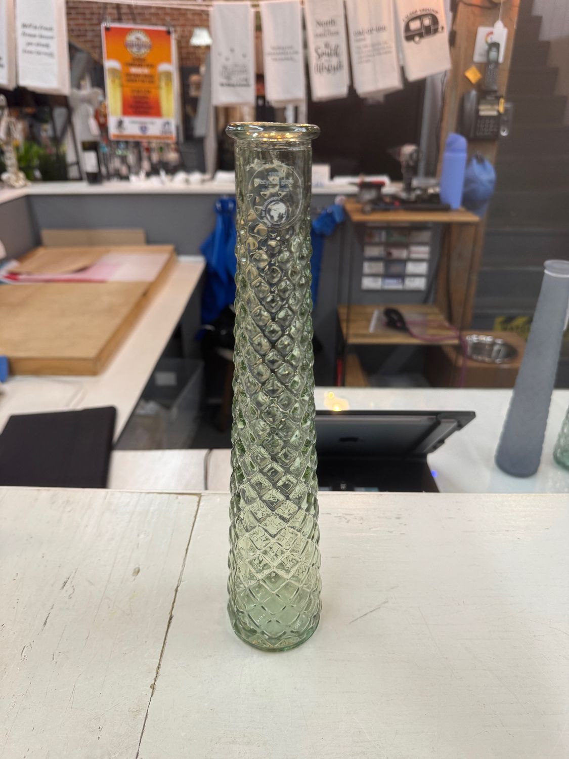 12.5" Tall Recycled Glass Vase Clear 12.5" Tall Recycled Glass Vase Clear