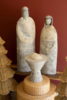 Set of Three Rustic Metal Nativity