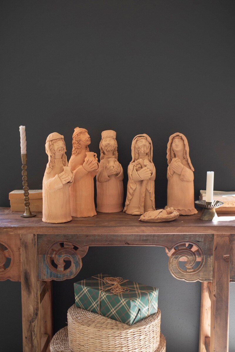 S/6 Terracotta Nativity Sculptures S/6 Terracotta Nativity Sculptures