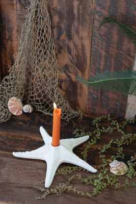 Poly Resin Starfish Taper Holder