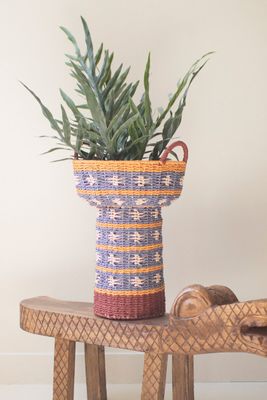 Recycled Paper Rope and Iron Compote w/Handles