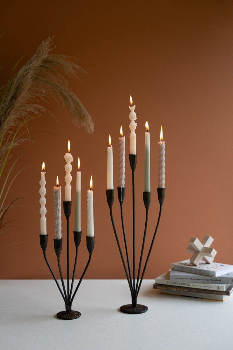 Tall Metal Taper Candelabra Lg