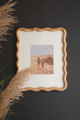 Wooden Squiggle Artwork Frame w/Glass