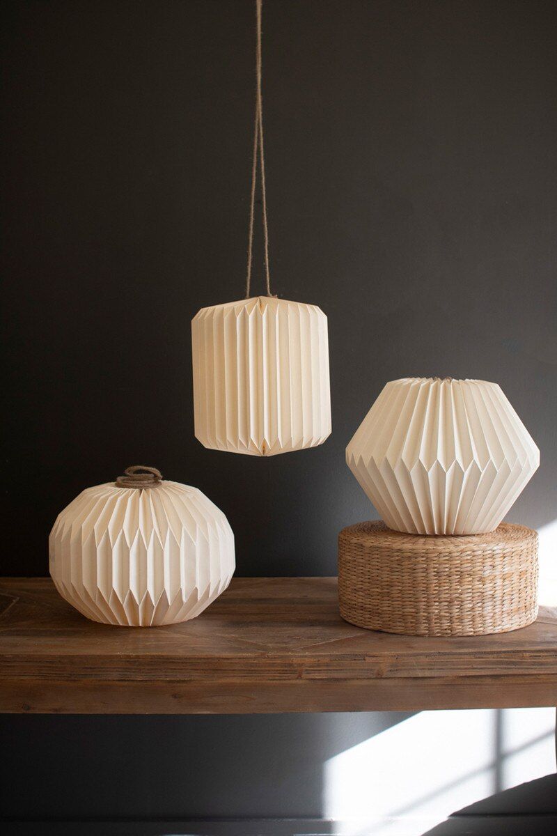 S/3 Folding Paper Pendant Lanterns