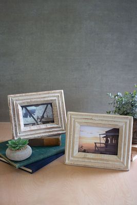 Recycled White Wash Wood Photo Frame Sm