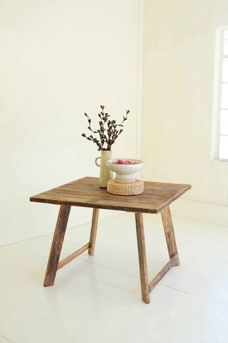 Square Recycled Wood Dining Table - 42" X 42"