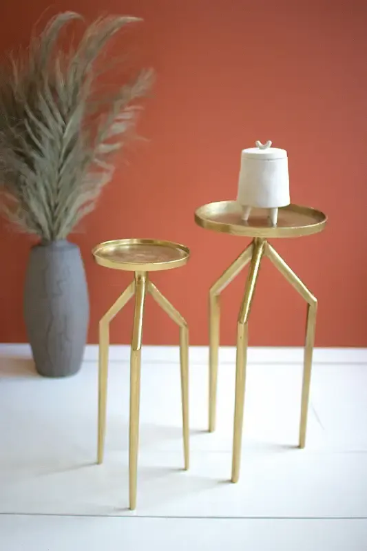 Antique Brass Aluminum Cocktail Table Lg
