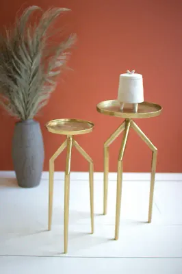Antique Brass Aluminum Cocktail Table Lg
