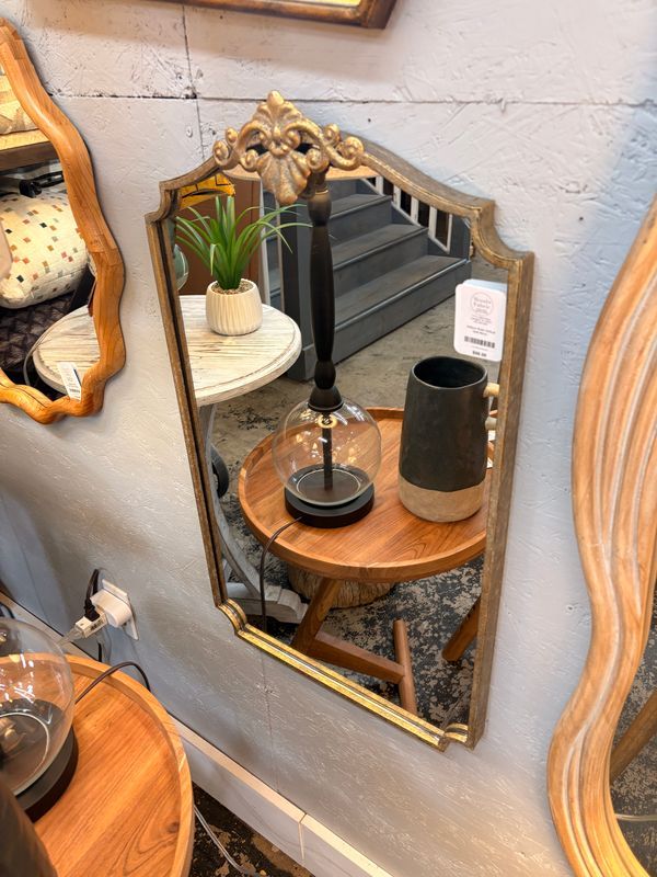 Antique Brass Vertical Wall Mirror