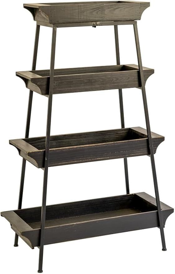 Four Tiered Wood &amp; Iron Display Tower