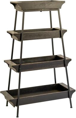 Four Tiered Wood &amp; Iron Display Tower