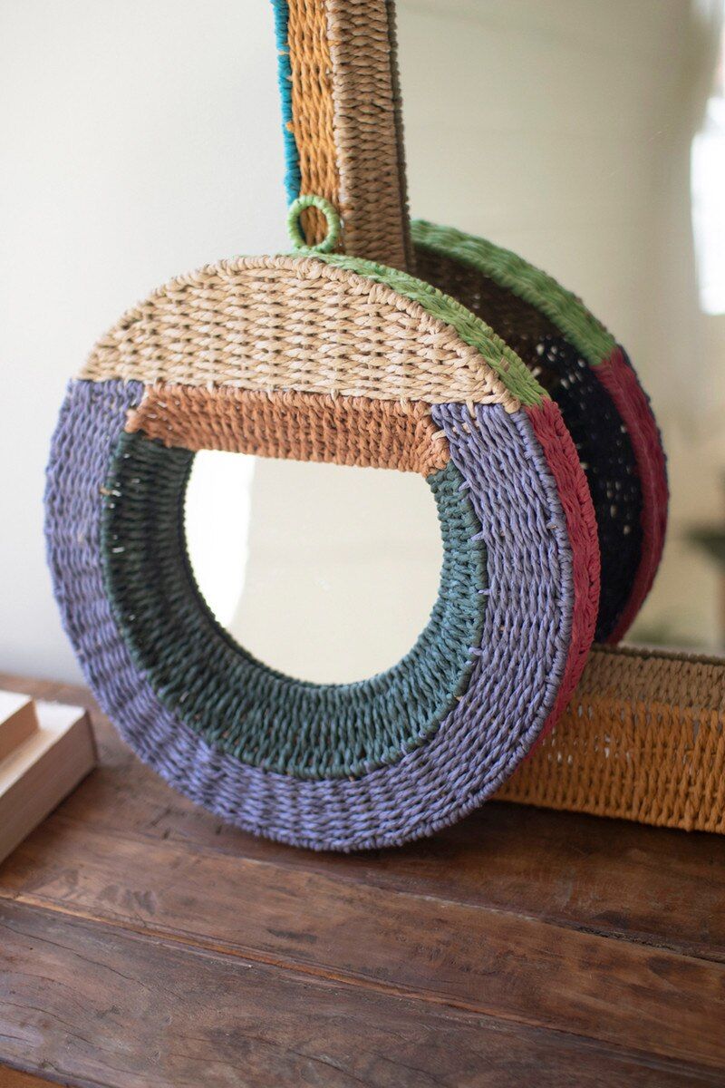 Recycled Paper Framed Mirror Round
