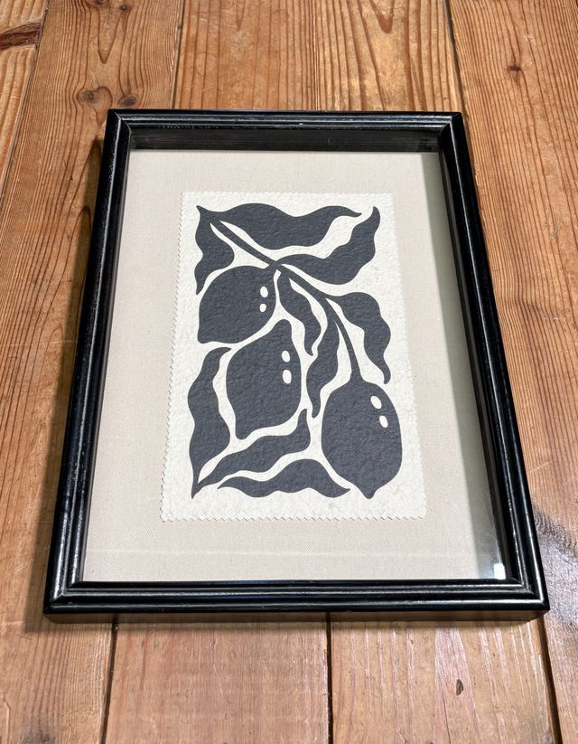 Black & White Fruits Print Under Glass II Black & White Fruits Print Under Glass II