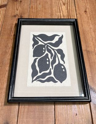 Black &amp; White Fruits Print Under Glass II