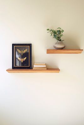 Floating Acacia Wood Shelf Sm