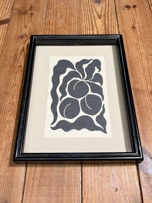 Black &amp; White Fruits Print Under Glass I