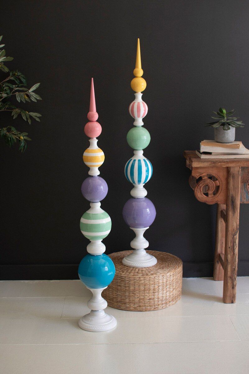 Painted Metal Finial - Purple