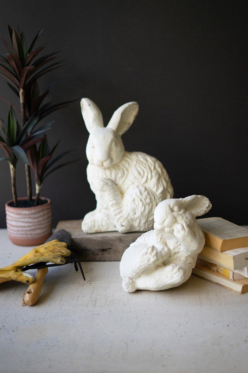 Faux Concrete Rabbit Lg