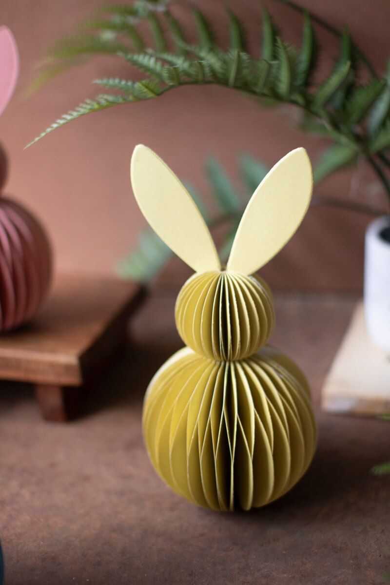 Paper Accordion Bunny - Yellow Paper Accordion Bunny - Yellow