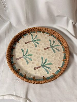 Palm Tree Rattan Tray Sm Palm Tree Rattan Tray Sm