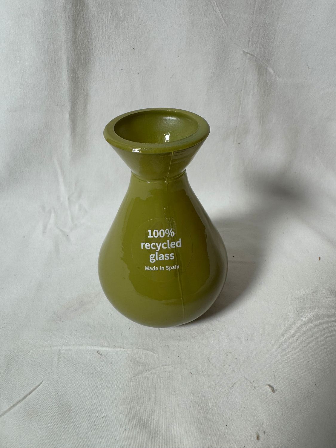 4"Mini Recycled Glass Vase Olive